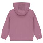 Girls Pink Logo Hooded Zip Up Top, 1, hi-res