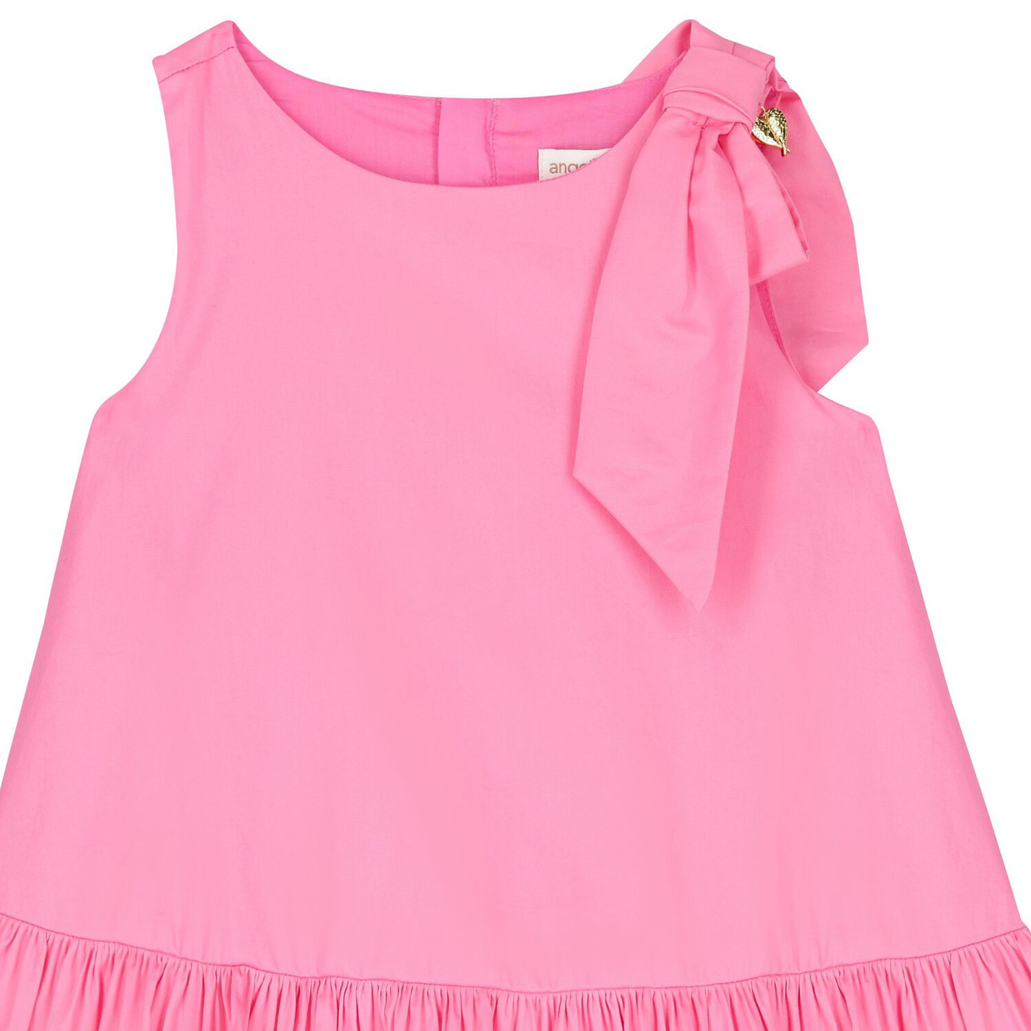 Girls Pink Bow Dress, 1, hi-res