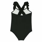 Girls Black Logo Teddy Swimsuit, 2, hi-res