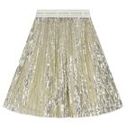 Girls Gold Logo Sequin Skirt, 2, hi-res
