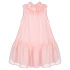Girls Pink Organza Dress, 1, hi-res