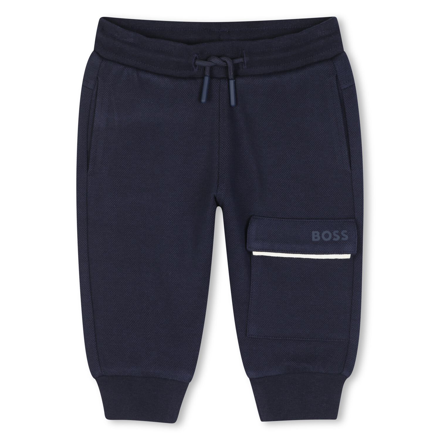 Younger Boys Navy Blue Logo Joggers, 1, hi-res