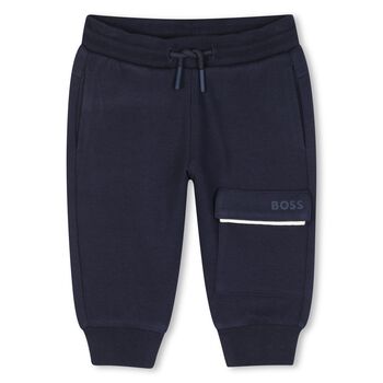 Younger Boys Navy Blue Logo Joggers