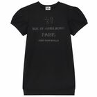 Girls Black Logo Dress, 1, hi-res