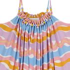 Girls Multi-Coloured Wavy Stripe Dress, 1, hi-res