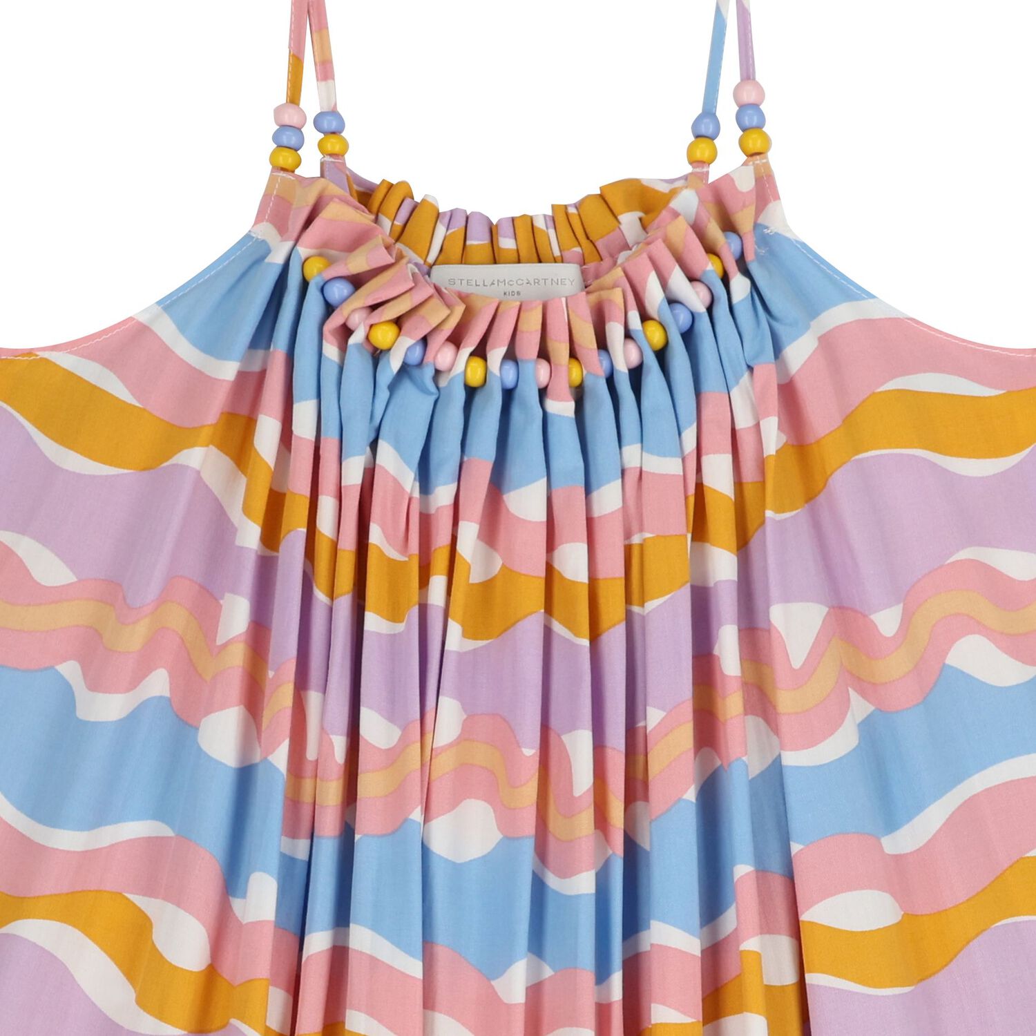 Girls Multi-Coloured Wavy Stripe Dress, 1, hi-res