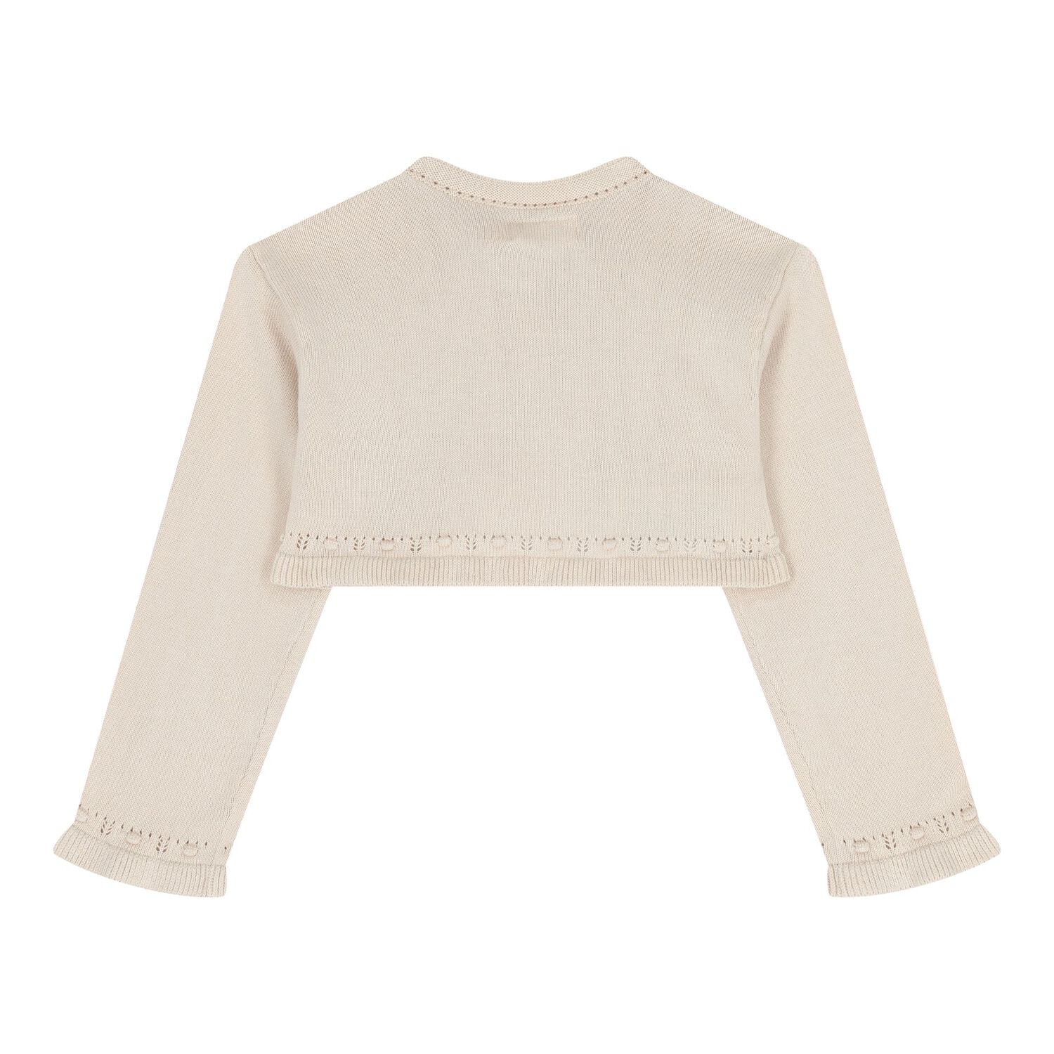 Baby Girls Beige Knitted Cardigan, 2, hi-res