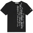 Boys Black Logo T-Shirt, 1, hi-res