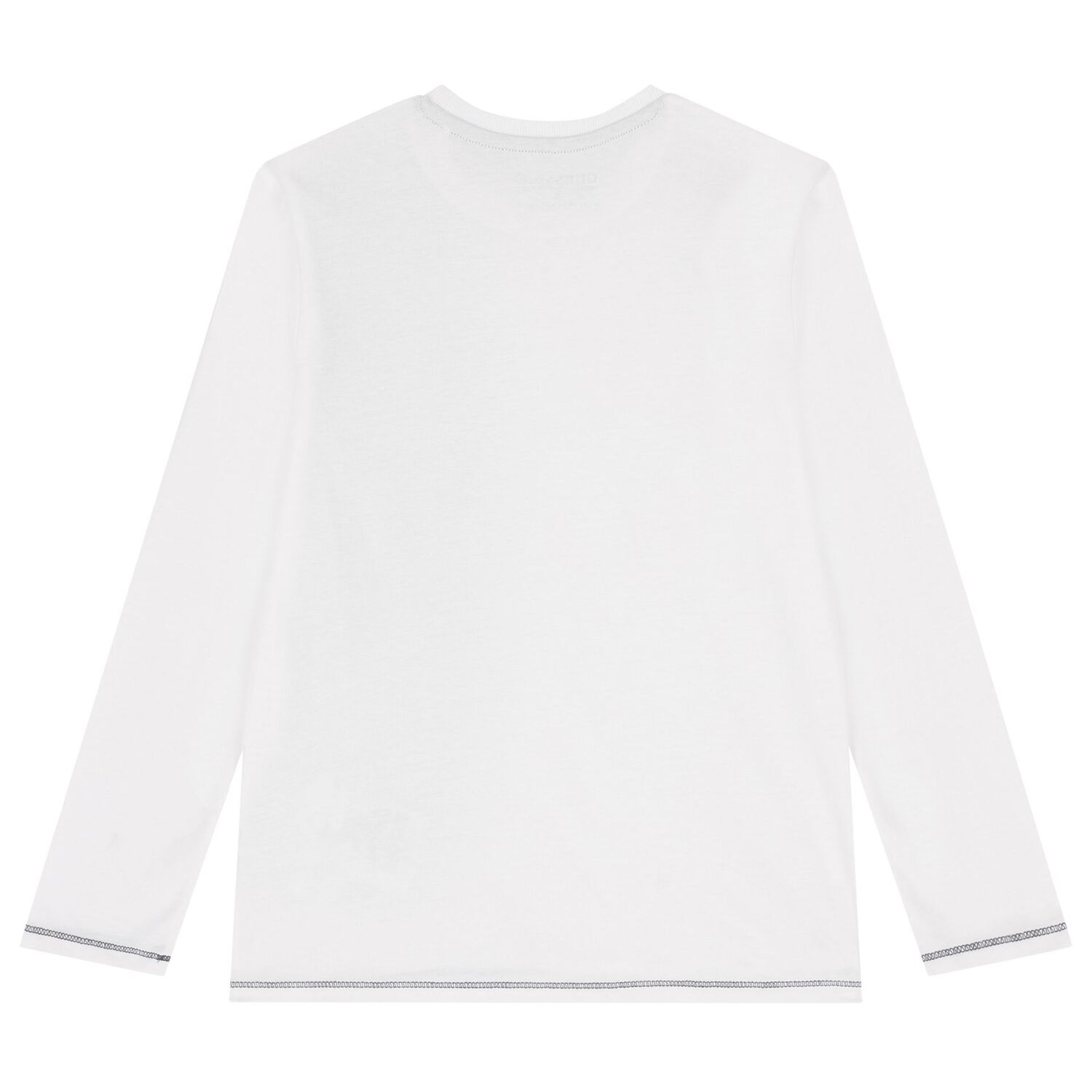 Boys White Logo Long Sleeve Top, 1, hi-res image number null