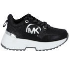 Black & Silver Logo Trainers, 1, hi-res