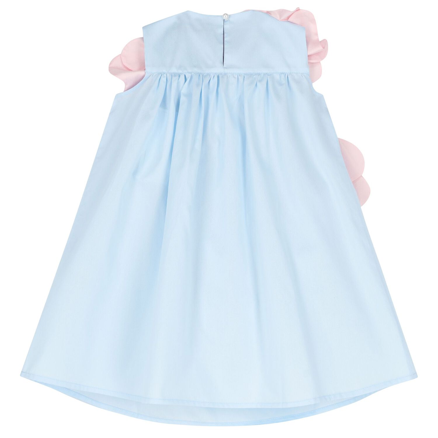 Girls Blue & Pink Flower Dress, 1, hi-res
