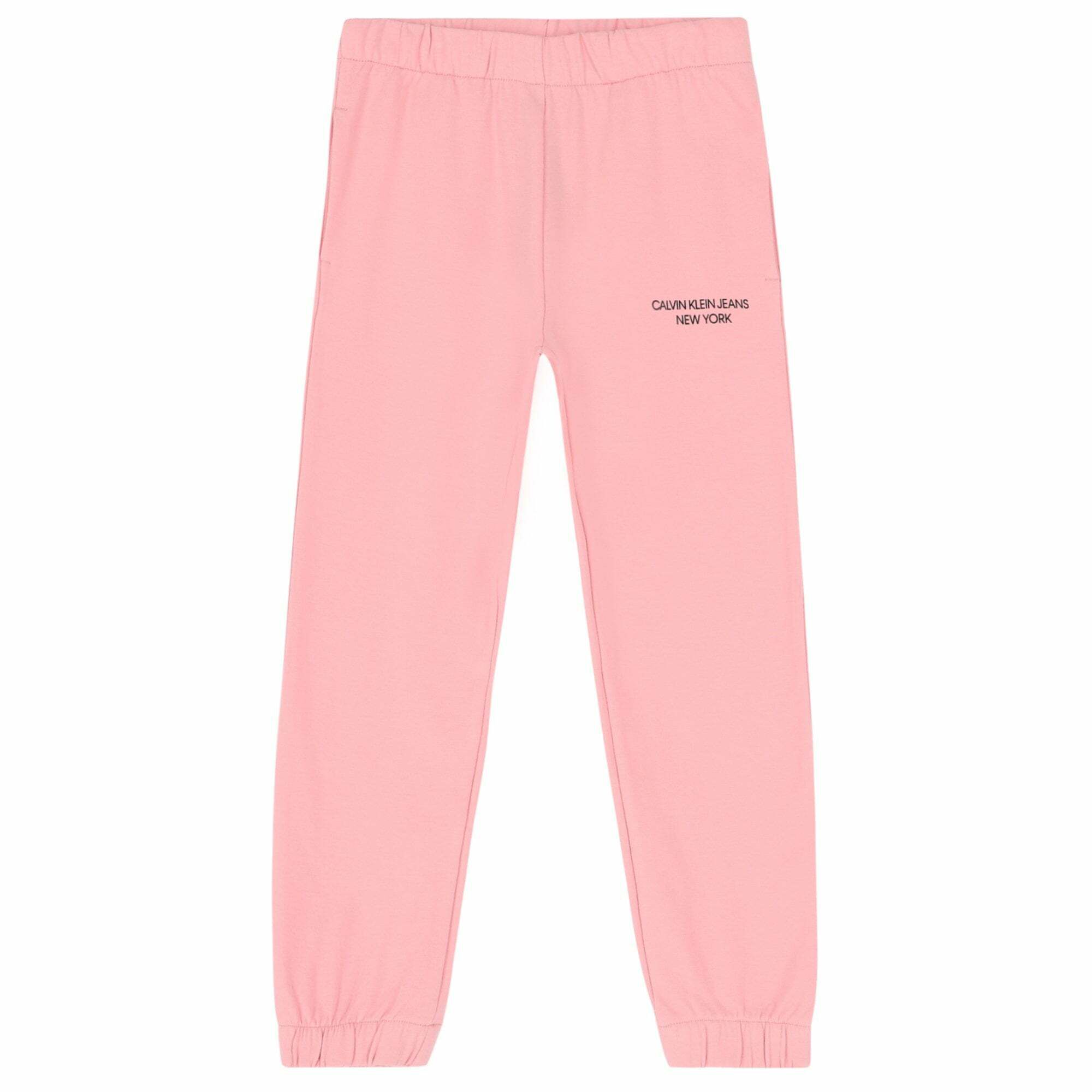 Calvin Klein Girls Pink Logo Joggers Junior Couture UK