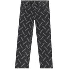Girls Dark Grey Logo Denim Pants, 1, hi-res
