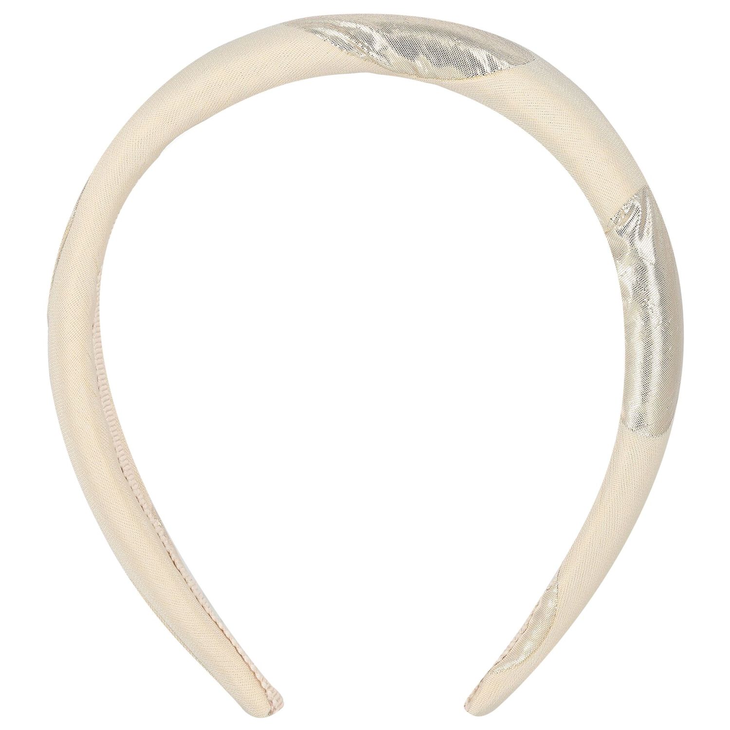 Girls Beige & Gold Headband, 1, hi-res
