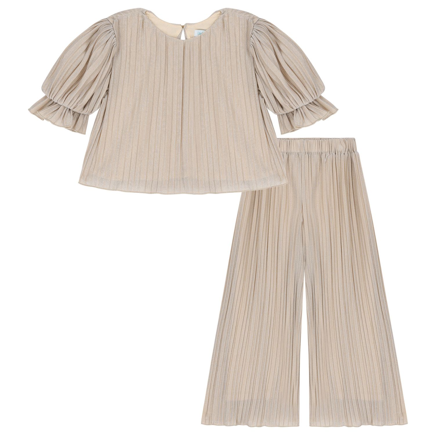 Girls Beige Trouser Set, 1, hi-res