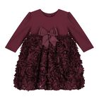 Baby Girls Burgundy Red Tulle Roses Dress, 1, hi-res
