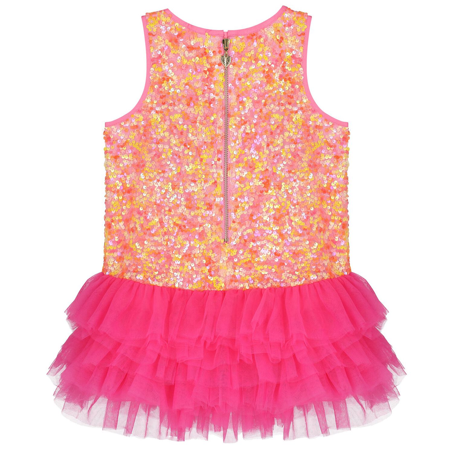 Girls Pink Embellished Tulle Dress, 1, hi-res