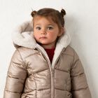 Younger Girls Ivory & Rose Gold Reversible Faux Fur Jacket, 2, hi-res