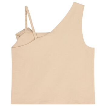 Girls Gold Rose Applique Top