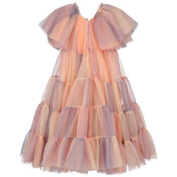 Girls Pink Tiered Tulle Dress