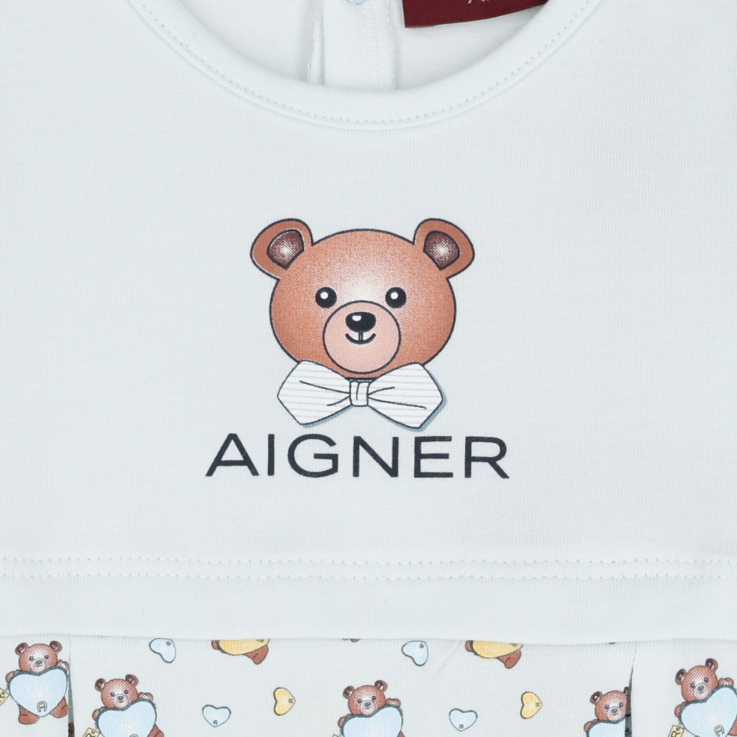 Baby Boys Blue Teddy Bear Logo Romper, 1, hi-res