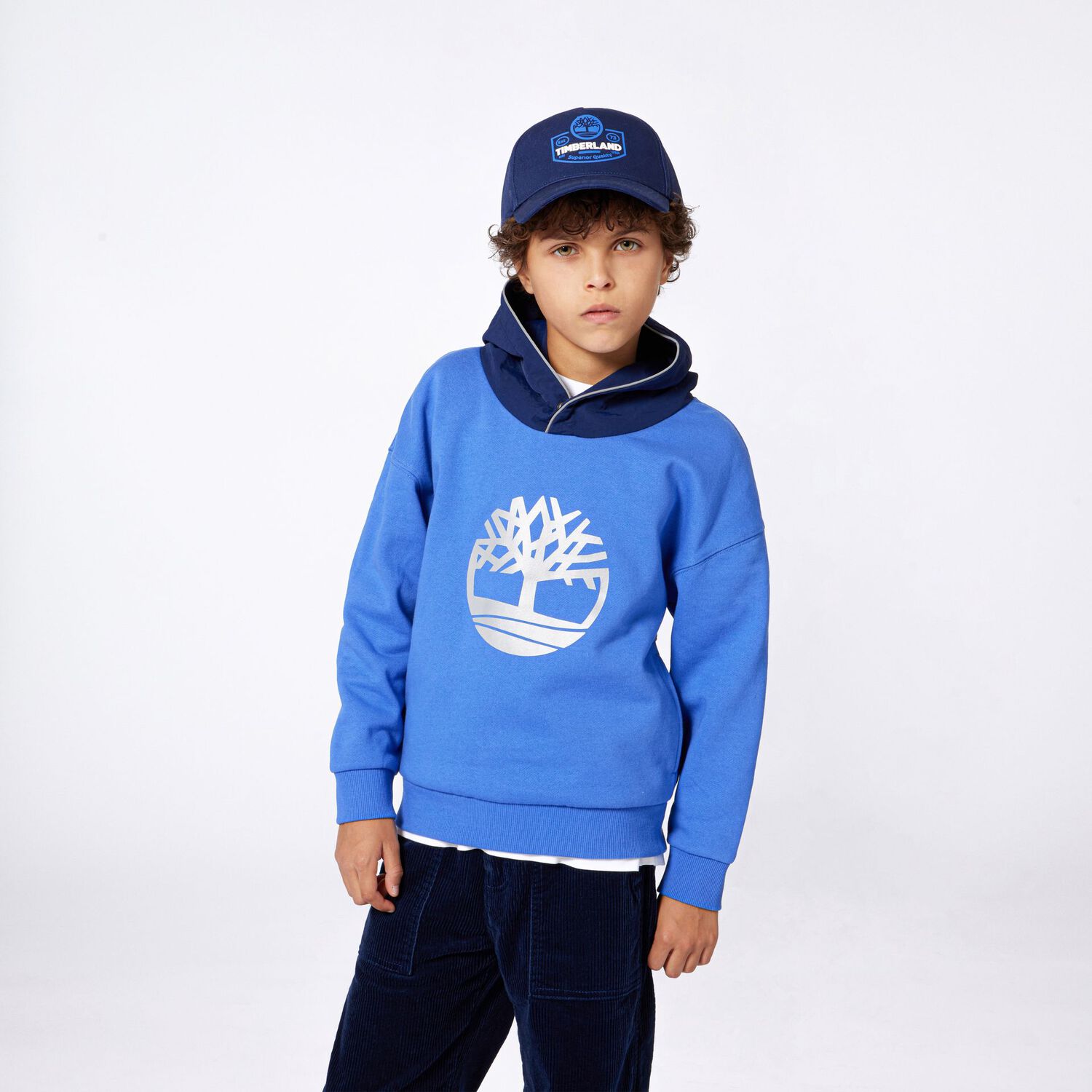 Boys Blue Logo Hooded Top, 1, hi-res image number null