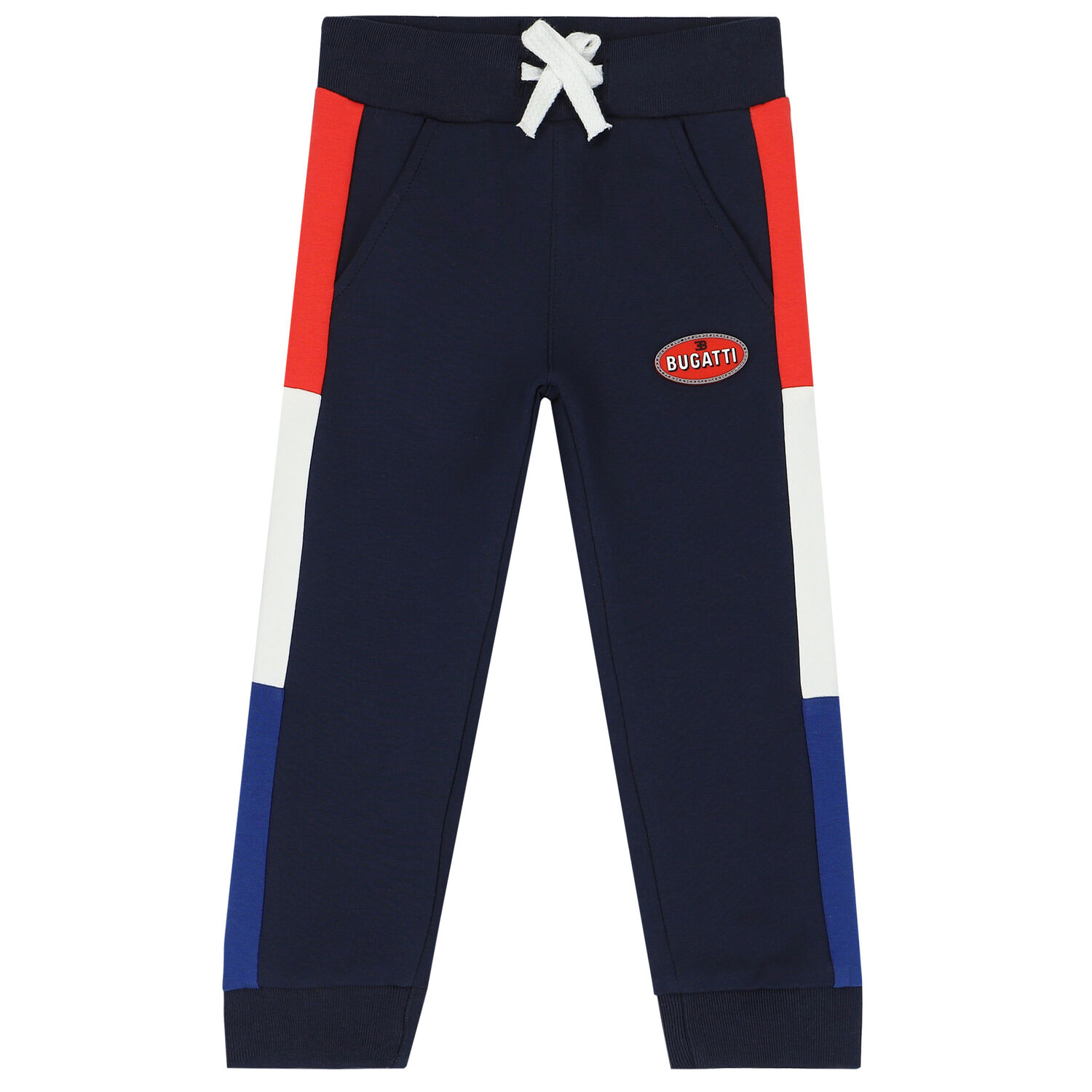 Younger Boys Navy Logo Joggers, 1, hi-res