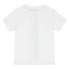 Younger Boys White & Blue Logo Shorts Set, 1, hi-res