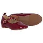 Girls Burgundy Logo Patent Leather Shoes, 1, hi-res