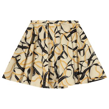 Girls Beige & Black Skirt