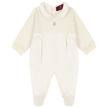 Ivory & Gold Logo Babygrow