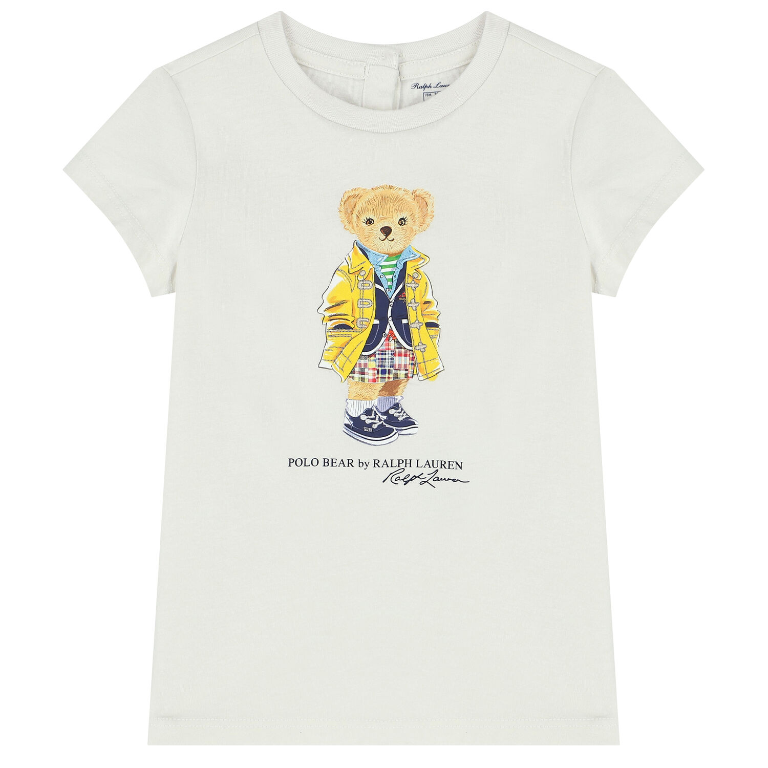 Baby Girls White Polo Bear T-Shirt, 1, hi-res