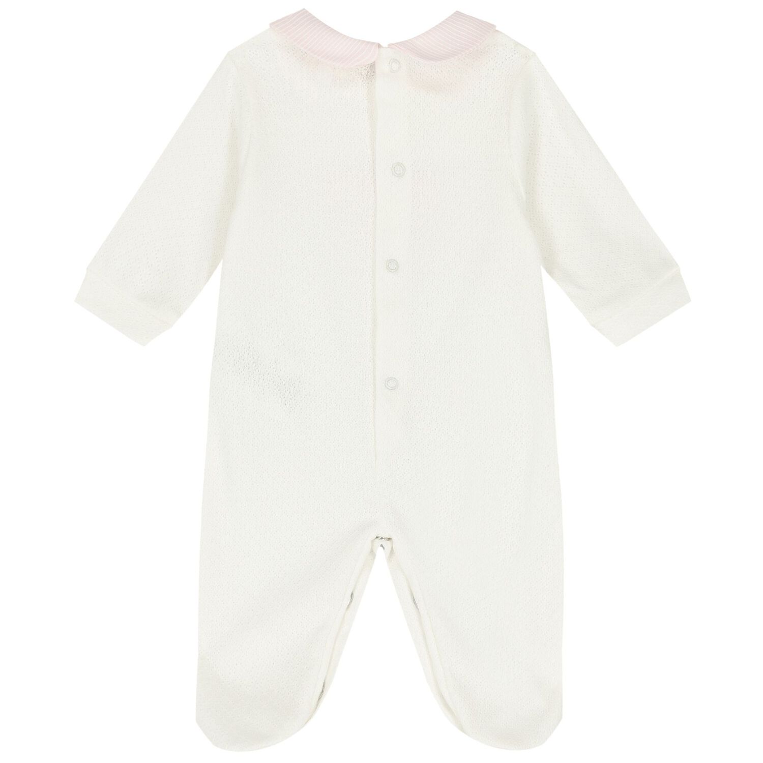 Baby Girls Ivory & Pink Babygrow, 3, hi-res image number null