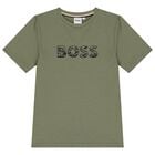 Boys Green Logo T-Shirt, 3, hi-res