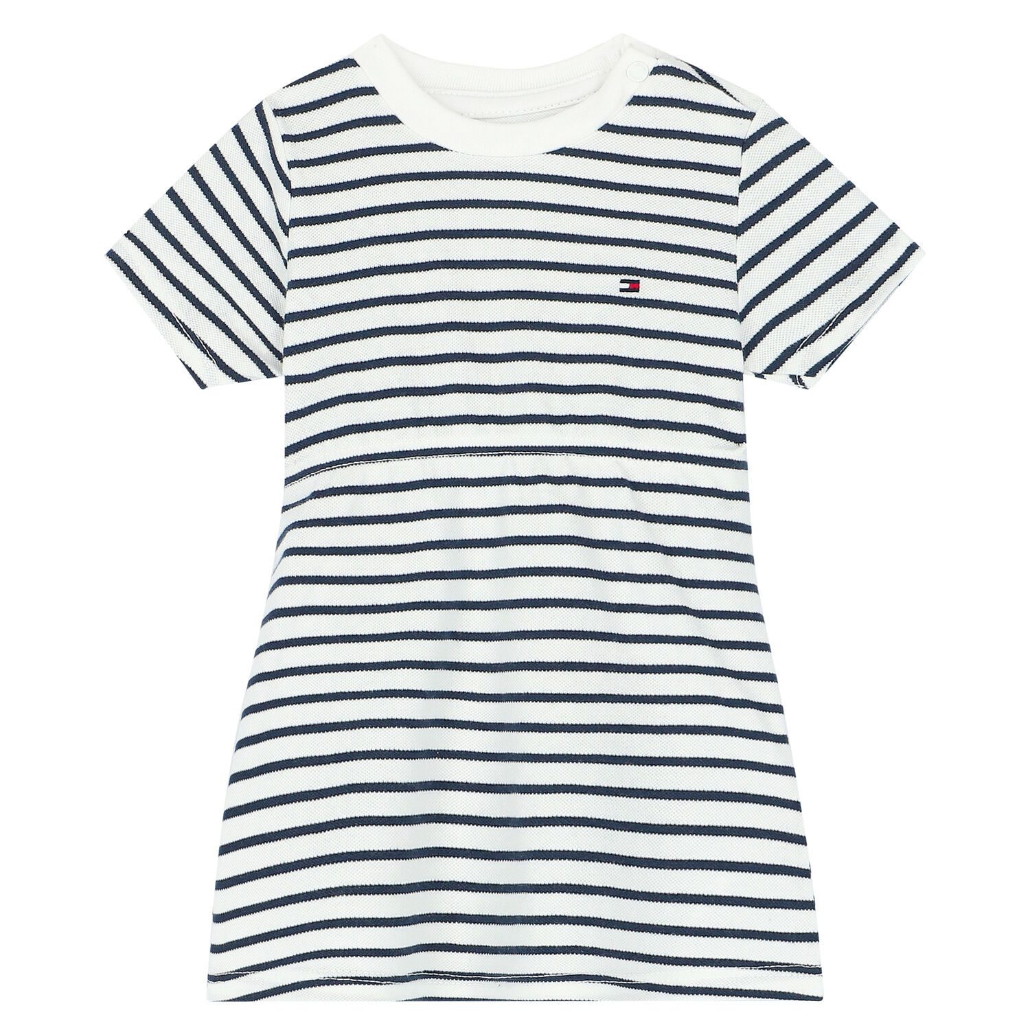 Baby Girls White & Blue Striped Dress Set, 1, hi-res image number null