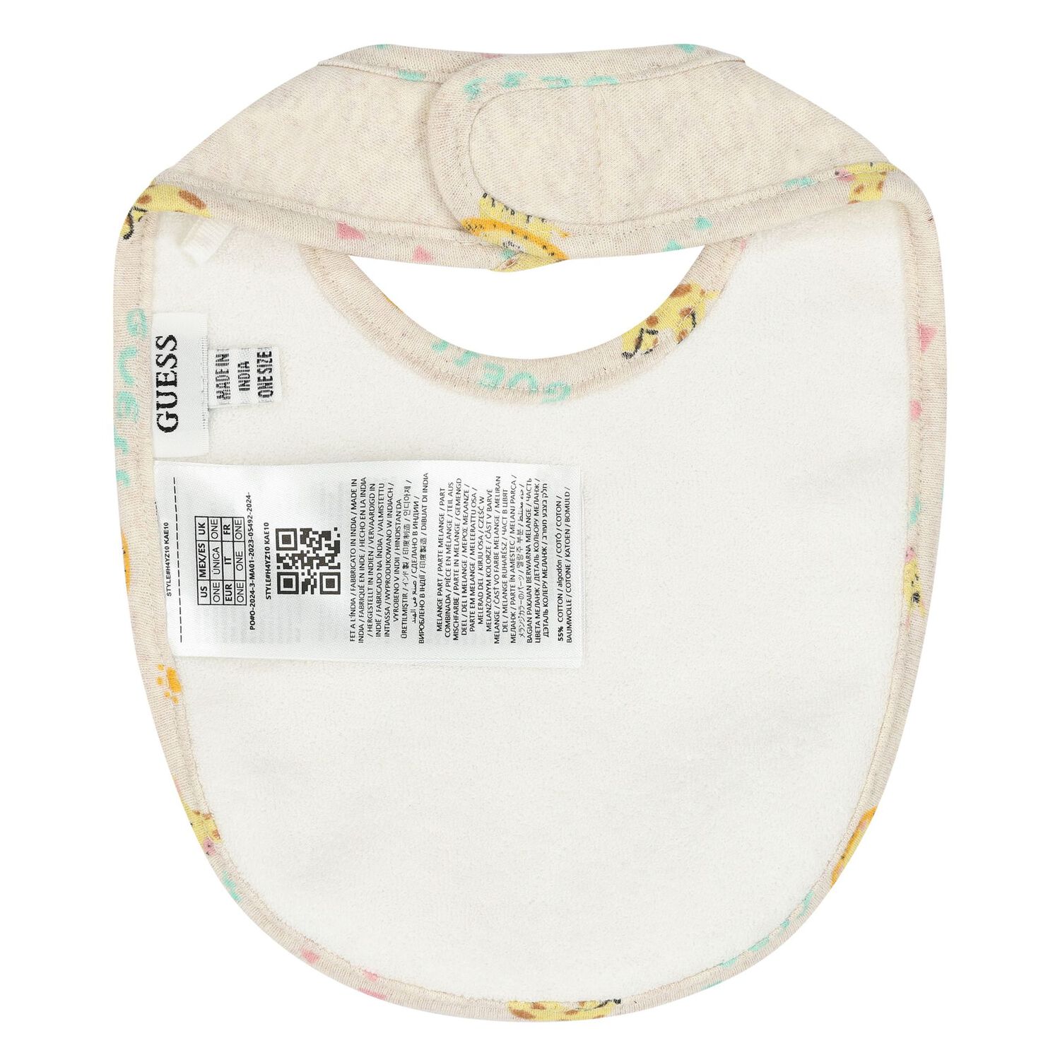 Beige Logo Teddy Bear Baby Bib ( 2-Pack ), 1, hi-res