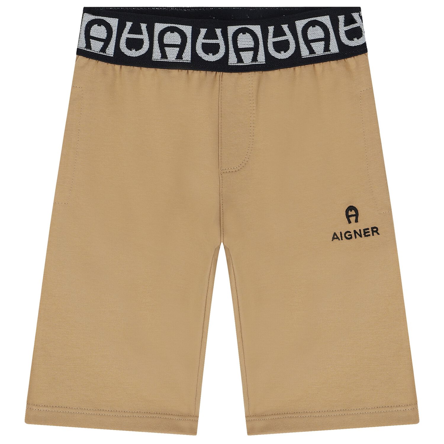 Younger Boys Beige Logo Bermuda Shorts, 2, hi-res