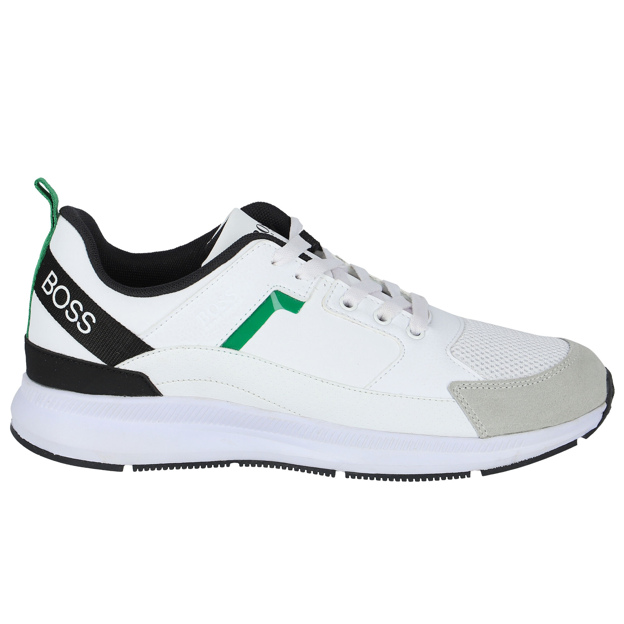 BOSS Boys White Mini Me Logo Trainers Junior Couture UK