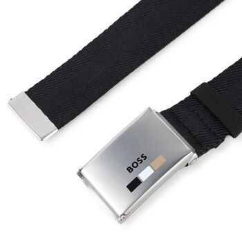 Boys Black Logo Belt