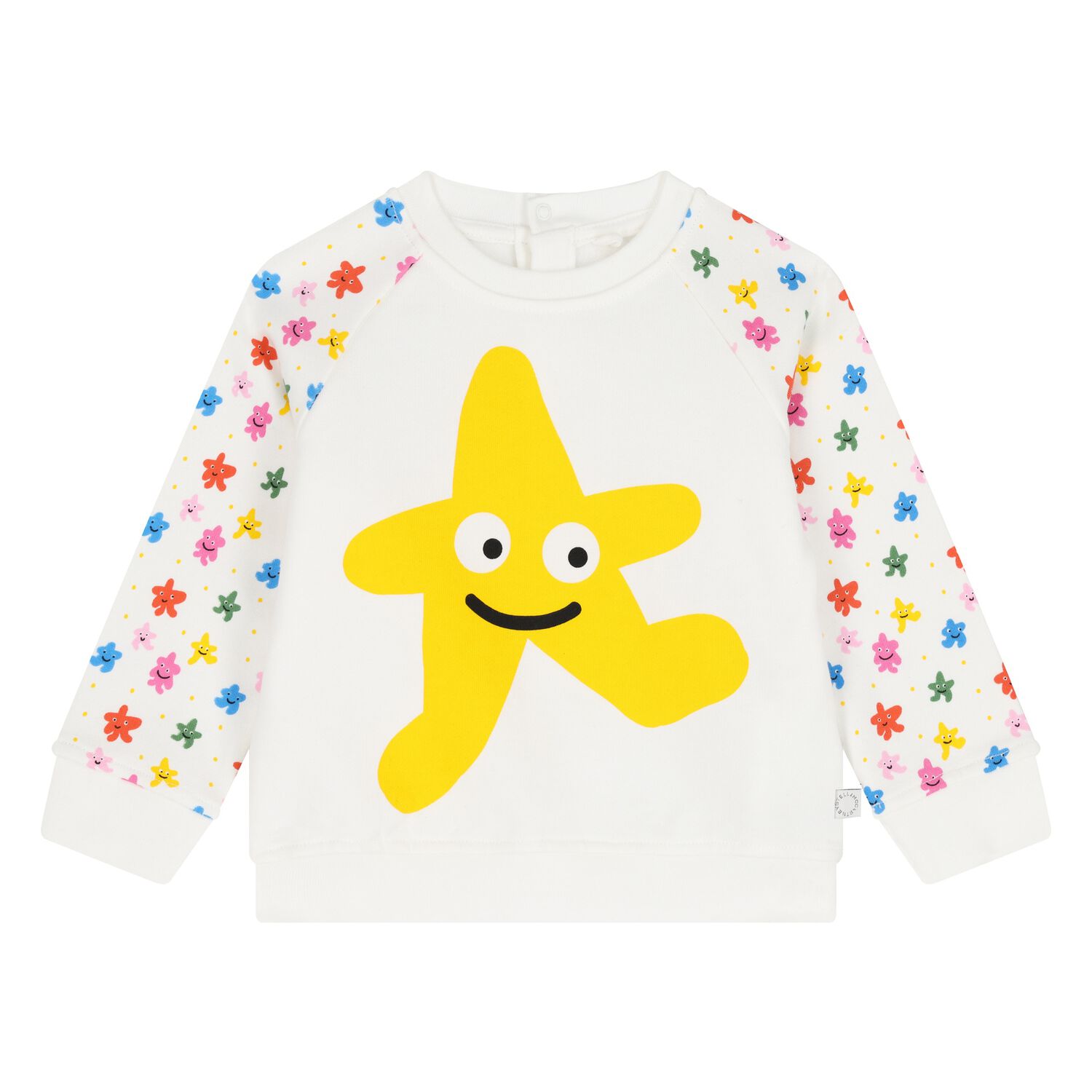 Younger Girls White Star Sweatshirt, 1, hi-res