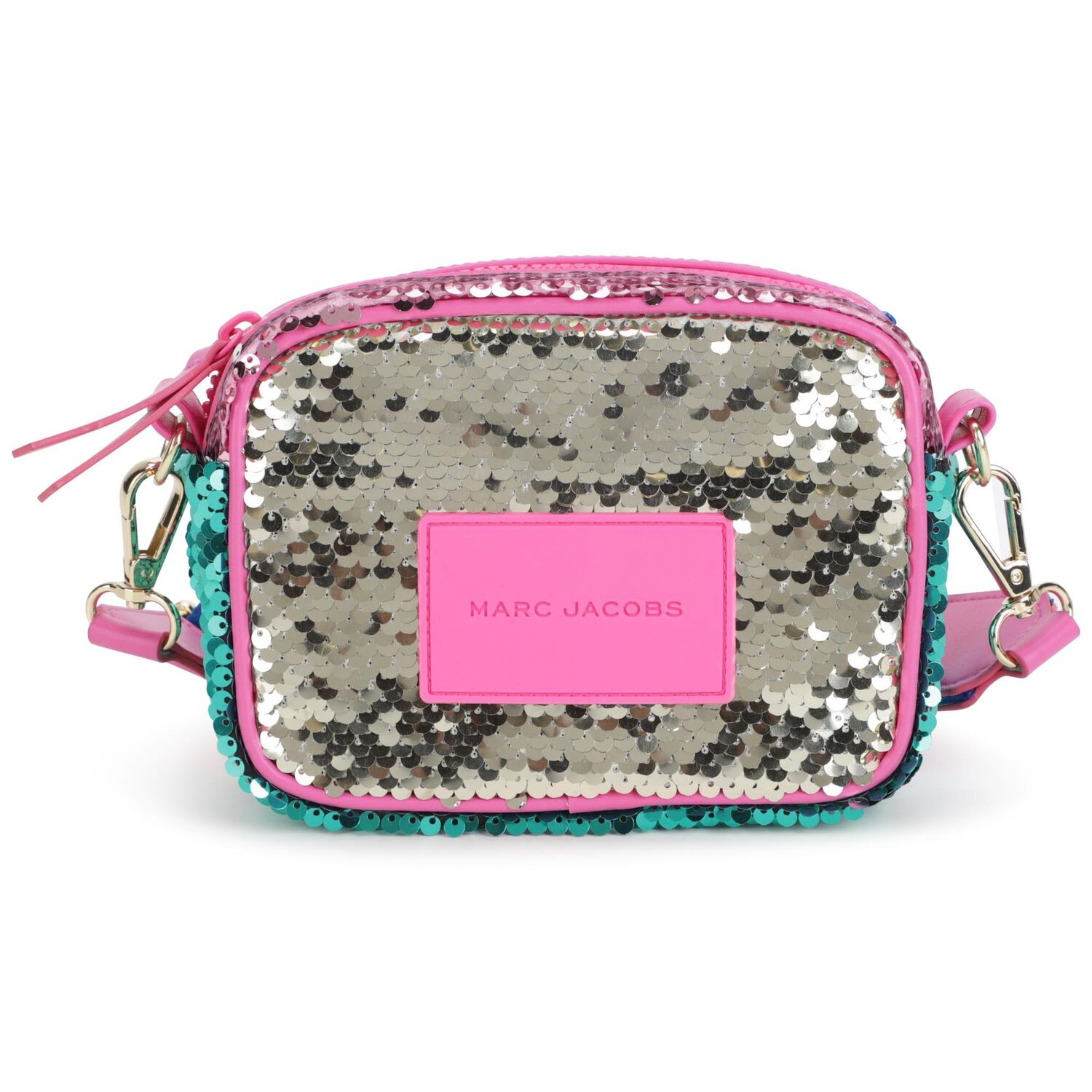 Girls Gold Embellished Sequins Bag, 1, hi-res