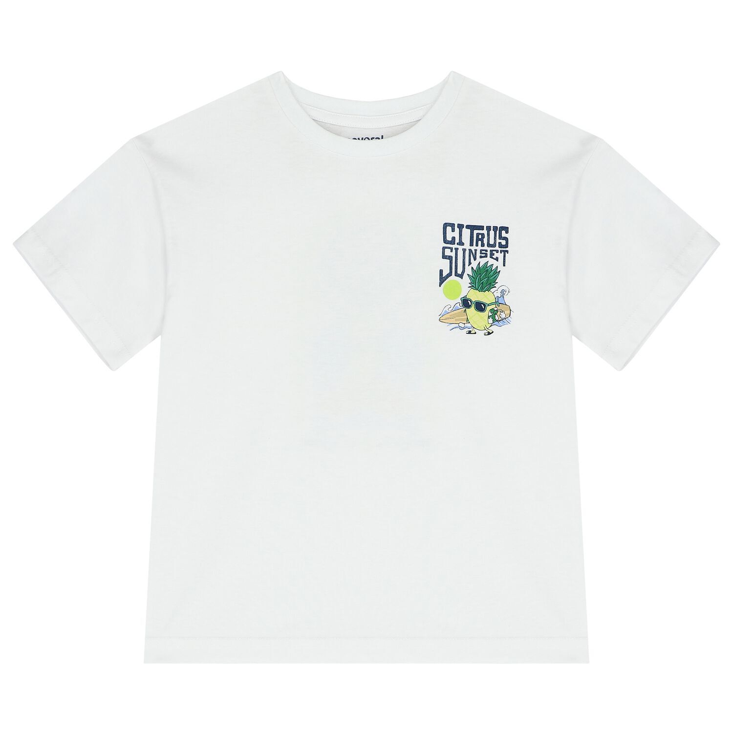 Boys White Pineapple T-Shirt, 1, hi-res