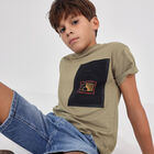 Boys Khaki Cotton T-Shirt, 1, hi-res