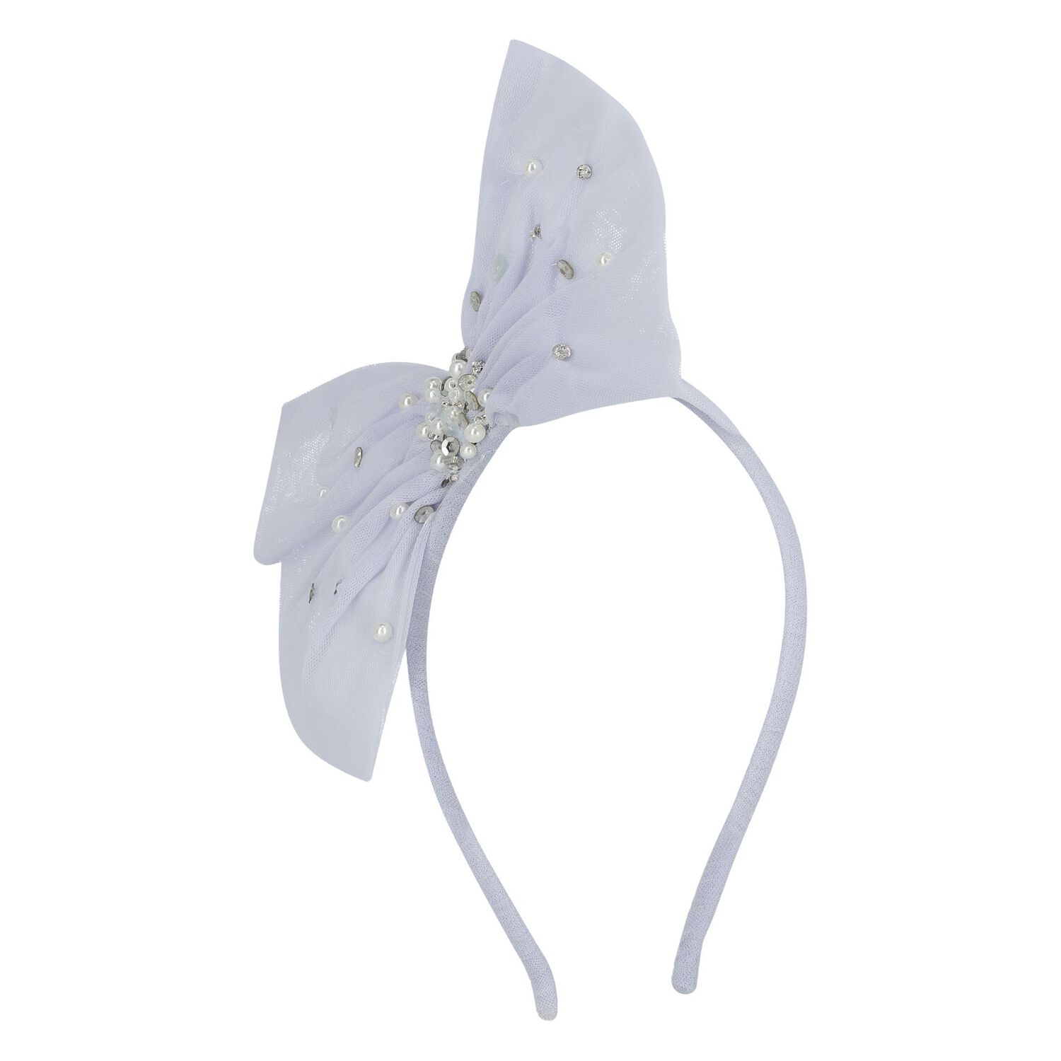 Girls Blue Tulle Headband, 1, hi-res image number null