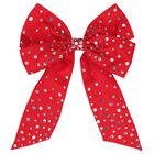 Girls Red Satin Bow Hair Clip, 1, hi-res