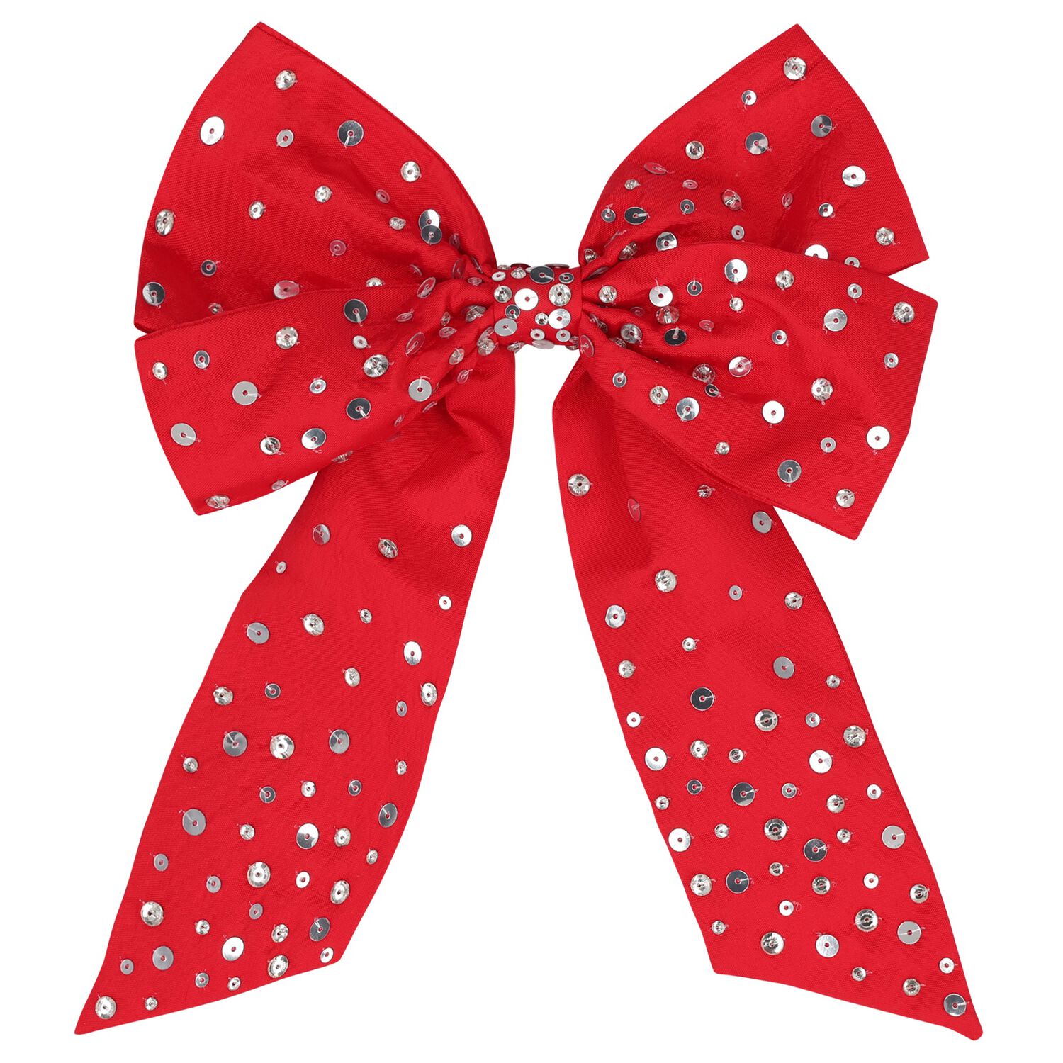 Girls Red Satin Bow Hair Clip, 1, hi-res
