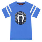 Boys Blue Cotton Logo T-Shirt, 1, hi-res