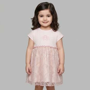 Younger Girls Pink Logo Dress