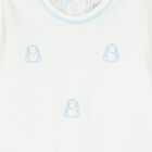 Baby Boys White & Blue Babygrow, 1, hi-res