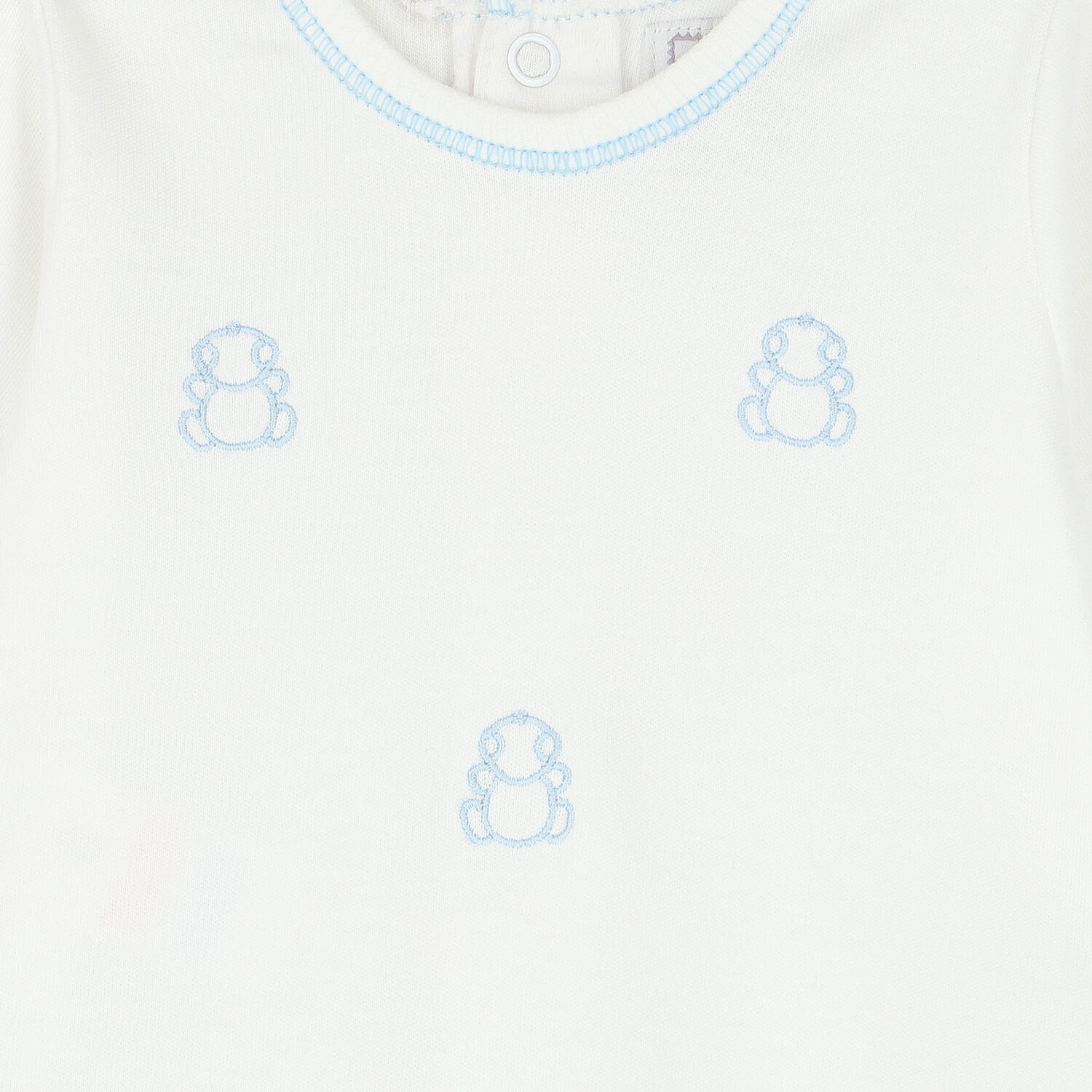 Baby Boys White & Blue Babygrow, 1, hi-res